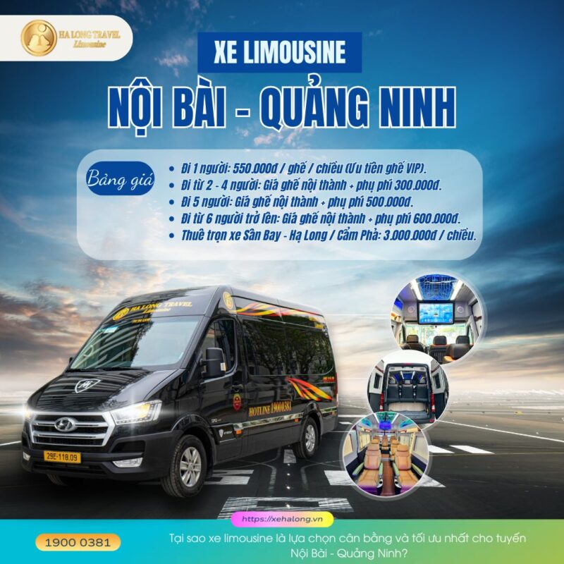 Xe từ sân bay Nội Bài đi Quảng Ninh - Lựa chọn tốt nhất 6 Tại sao xe limousine là lựa chọn cân bằng và tối ưu nhất cho tuyến Nội Bài - Quảng Ninh?